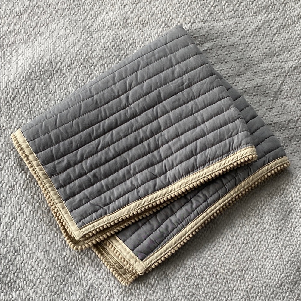 Elegant Gray and Khaki Quilted Pillow Sham